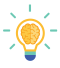 A light bulb with a brain inside.